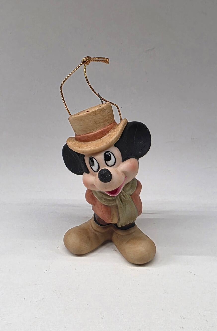 Vintage Walt Disney Productions Japan Mickey Mouse Christmas Carol Ornament 3"